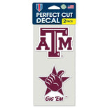 Texas A&M Aggies Set of 2 Die Cut Decals - Team Fan Cave