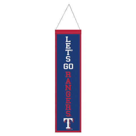 Texas Rangers Banner Wool 8x32 Heritage Slogan Design - Special Order-0