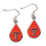 Texas Tech Red Raiders Earrings Tear Drop Style - Special Order