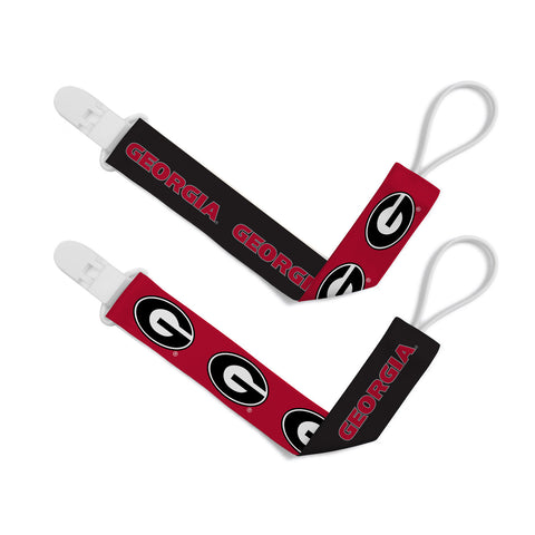 Georgia Bulldogs Pacifier Clips 2 Pack-0