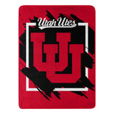 Utah Utes Blanket 46x60 Micro Raschel Dimensional Design Rolled-0