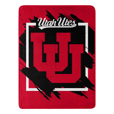 Utah Utes Blanket 46x60 Micro Raschel Dimensional Design Rolled-0