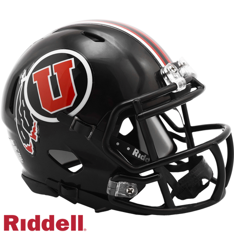 Utah Utes Helmet Riddell Replica Mini Speed Style Black-0