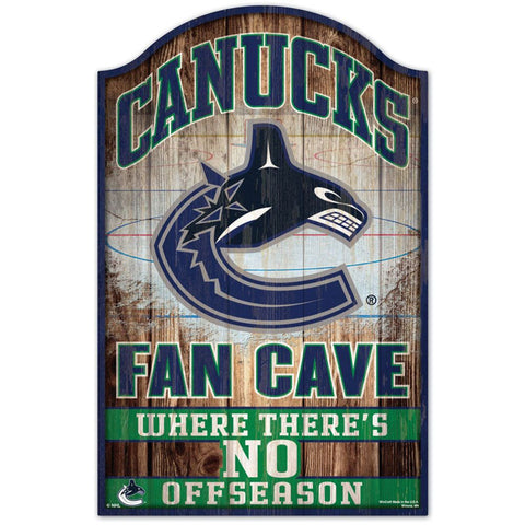 Vancouver Canucks Sign 11x17 Wood Fan Cave Design - Special Order-0