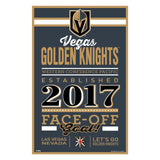 Vegas Golden Knights Sign 11x17 Wood Established Design-0