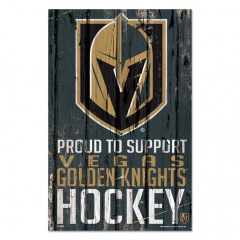 Vegas Golden Knights Sign 11x17 Wood Proud to Support Design-0