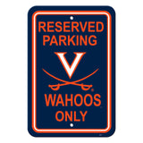 Virginia Cavaliers Sign 12x18 Plastic Reserved Parking Style CO - Team Fan Cave