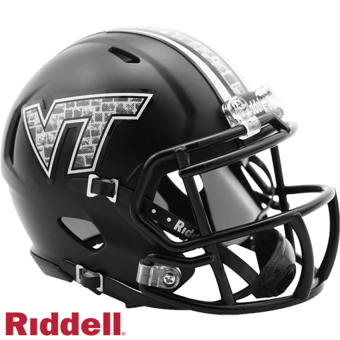 Virginia Tech Hokies Helmet - Riddell Replica Mini - Speed Style - Matte Black-0