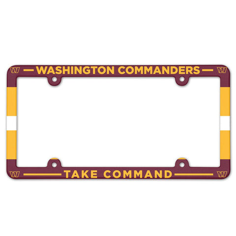 Washington Commanders License Plate Frame Plastic Full Color Style-0