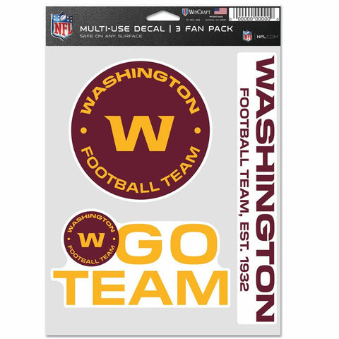 Washington Football Team Decal Multi Use Fan 3 Pack