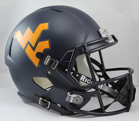 West Virginia Mountaineers Deluxe Replica Speed Helmet - Special Order-0