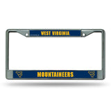 West Virginia Mountaineers License Plate Frame Chrome Printed Insert