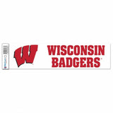 Wisconsin Badgers Decal 3x12 Bumper Strip Style - Team Fan Cave