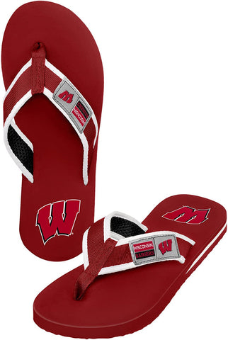 Wisconsin Badgers Flip Flop - Men Contour - (1 Pair) - L-0