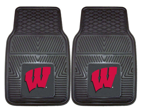 Wisconsin Badgers Heavy Duty 2-Piece Vinyl Car Mats - Special Order - Team Fan Cave