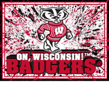 Wisconsin Badgers 3D Art Print 12x16 Splatter-0