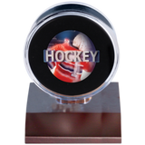 Wood Hockey Puck Holder - Dark Wood