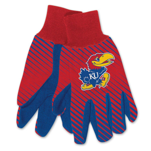 Kansas Jayhawks Gloves Two Tone Style Adult Size-0