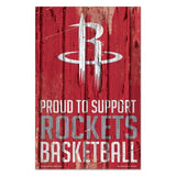 Houston Rockets Sign 11x17 Wood Proud to Support Design-0