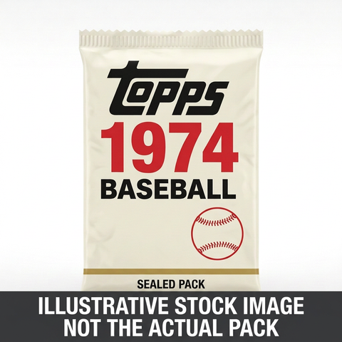 Illustrative stock image of a 1974 Topps Baseball sealed pack. Not the actual pack.