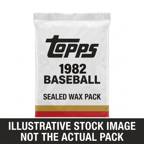 Illustrative stock image of a 1982 Topps Baseball sealed wax pack. Not the actual pack.