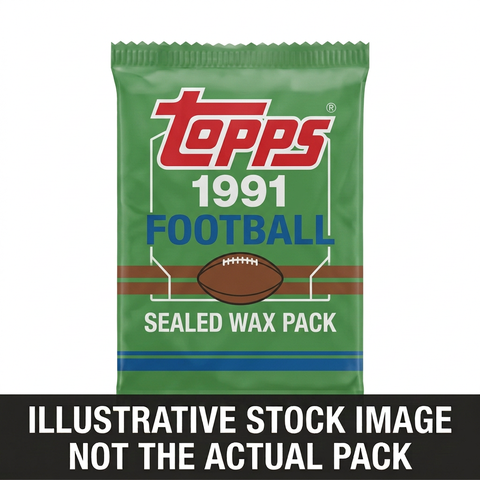 Illustrative stock image of a 1991 Topps Football sealed wax pack. Not the actual pack.