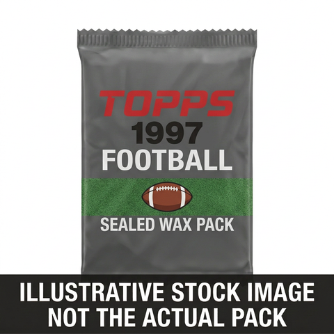Illustrative stock image of a 1997 Topps Football sealed wax pack. Not the actual pack.