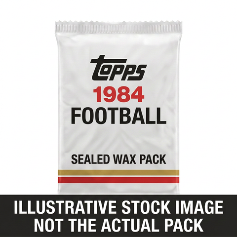 Illustrative stock image of a 1984 Topps Football sealed wax pack. Not the actual pack.