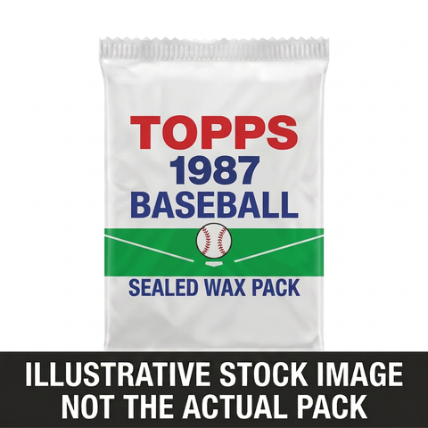 Illustrative stock image of a 1987 Topps Baseball sealed wax pack. Not the actual pack.