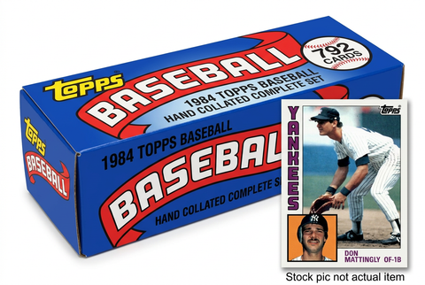 1984 Topps Baseball 792-card hand-collated complete set with Don Mattingly card. Stock pic not actual item.