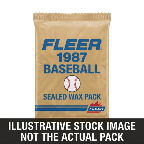Illustrative stock image of a 1987 Fleer Baseball sealed wax pack. Not the actual pack.