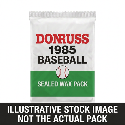 Illustrative stock image of a 1985 Donruss Baseball sealed wax pack. Not the actual pack.