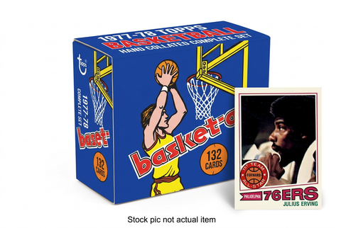 1977-78 Topps Basketball 132-card hand-collated complete set with Julius Erving card. Stock pic not actual item.
