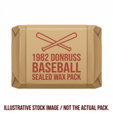 Illustrative stock image of a 1982 Donruss Baseball sealed wax pack. Not the actual pack.