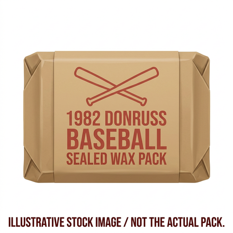 Illustrative stock image of a 1982 Donruss Baseball sealed wax pack. Not the actual pack.