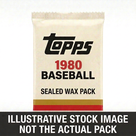 Illustrative stock image of a 1980 Topps Baseball sealed wax pack. Not the actual pack.
