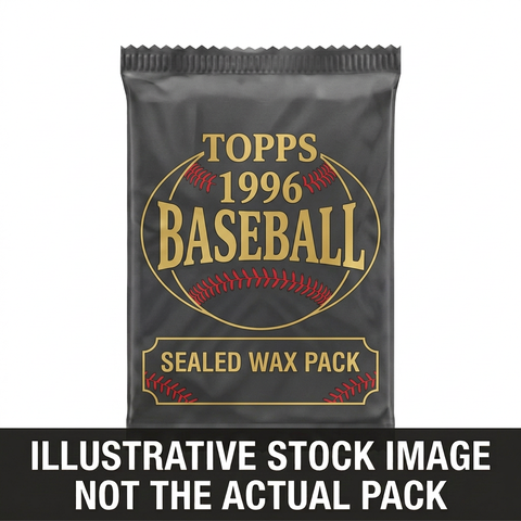 Illustrative stock image of a 1996 Topps Baseball sealed wax pack. Not the actual pack.
