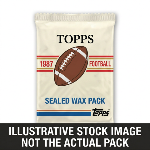 Illustrative stock image of a 1987 Topps Football sealed wax pack. Not the actual pack.