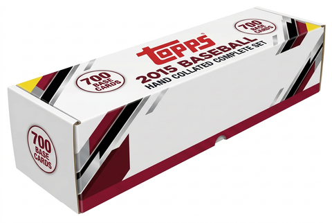 Stock illustration of a long white storage box for the 2015 Topps Baseball 700-card hand collated complete base set