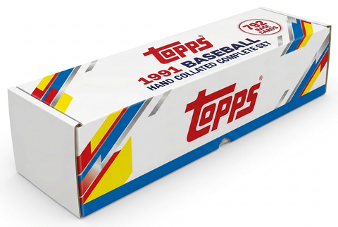 1991 Topps Baseball hand collated complete set white box with large front Topps logo and one 792-card badge