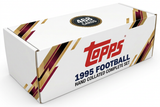 1995 Topps Football hand collated complete set storage box with gold tan burgundy black graphics and one 468-card badge