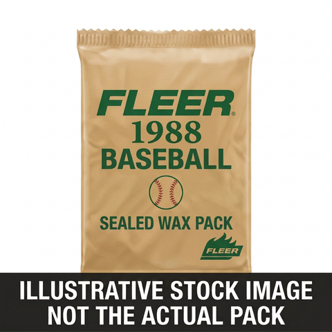 Illustrative stock image of a 1988 Fleer Baseball sealed wax pack. Not the actual pack.