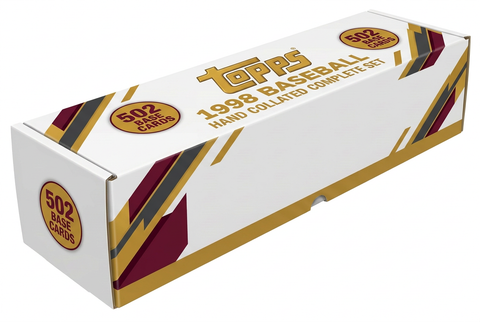 Stock illustration of a long white storage box for the 1998 Topps Baseball 502-card hand collated complete base set
