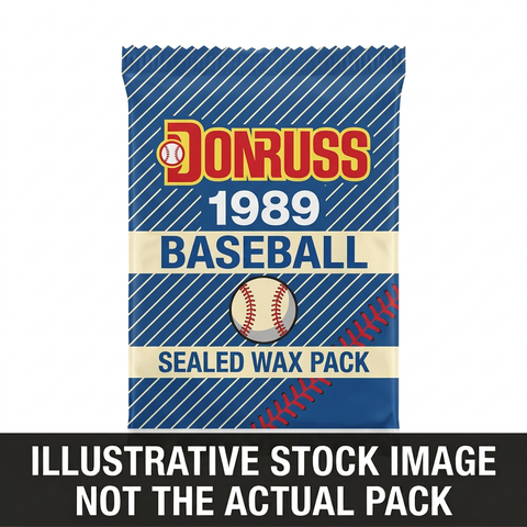 Illustrative stock image of a 1989 Donruss Baseball sealed wax pack. Not the actual pack.