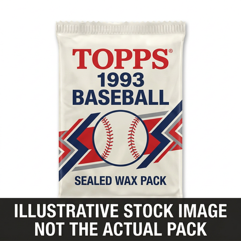 Illustrative stock image of a 1993 Topps Baseball sealed wax pack. Not the actual pack.