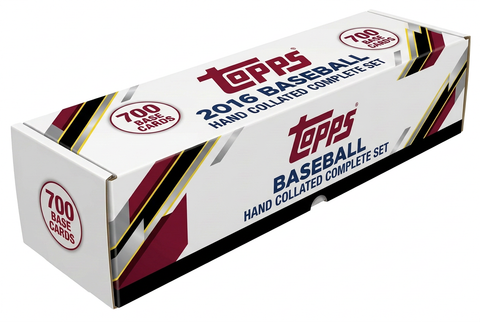 Stock illustration of a long white storage box for the 2016 Topps Baseball 700-card hand collated complete base set