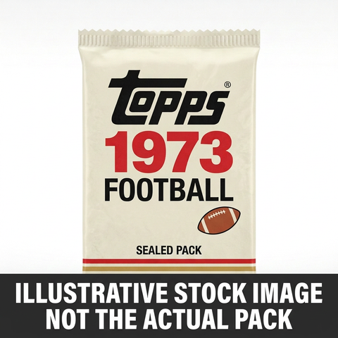 Illustrative stock image of a 1973 Topps Football sealed pack. Not the actual pack.