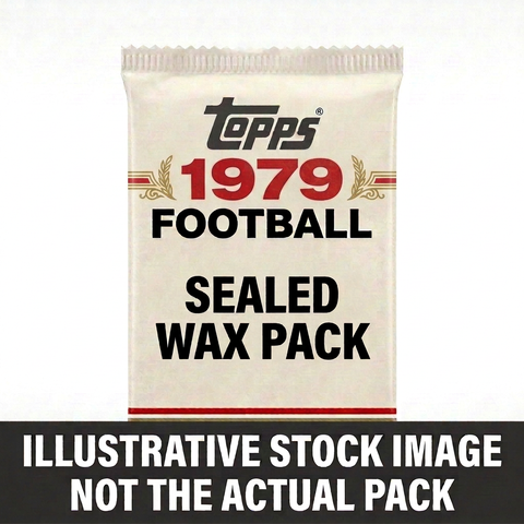 Illustrative stock image of a 1979 Topps Football sealed wax pack. Not the actual pack.