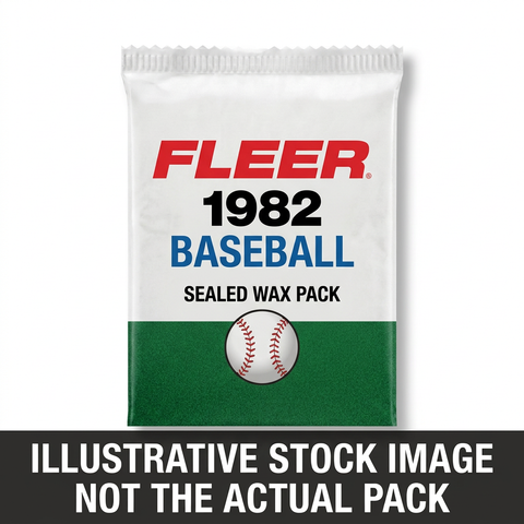 Illustrative stock image of a 1982 Fleer Baseball sealed wax pack. Not the actual pack.
