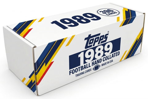 1989 Topps Football hand collated complete set storage box with large year and single 396-card badge